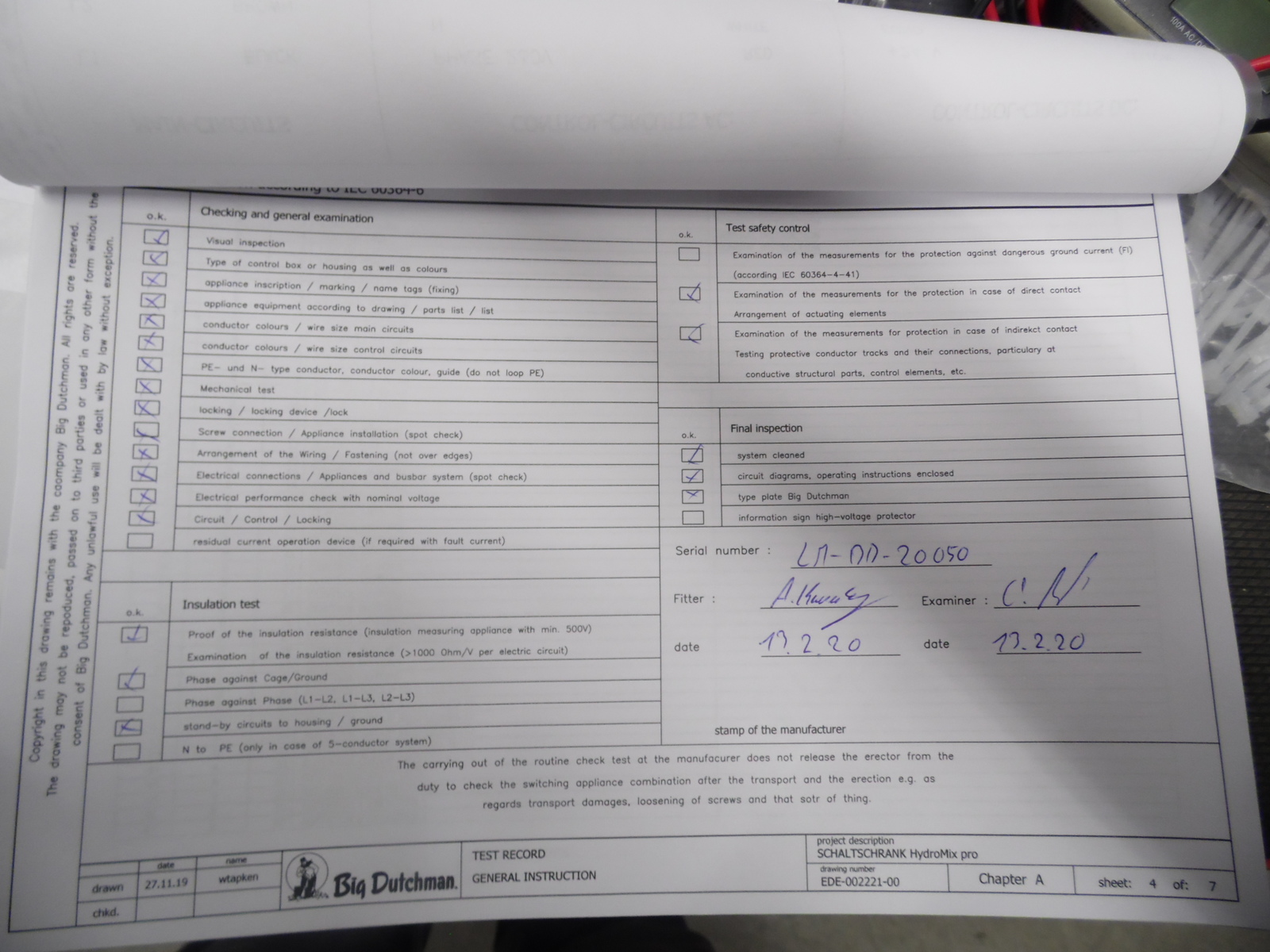 Switch cabinet speed  V VM m&l control unit